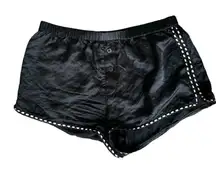 Morgan Lane Heart-Pocket Silk-Blend Sleep Shorts in Black S