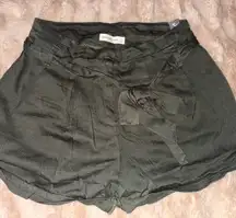 Abercrombie & Fitch Olive Tie-Waist Shorts