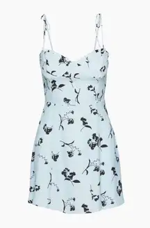 Aritzia  Wilfred Fable Heatwave Blue Floral Mini Dress 4