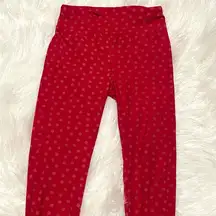 LuLaRoe Red and Pink Polka Dot Leggings One Size.
