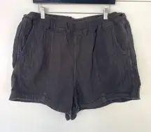 Madewell 1X Gray Black Plus Size 1X Lightspun Easy Pull-on Shorts Gauze‎