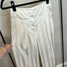 Vera & Lucy  Cream Satin Stripe Wide Leg Pants