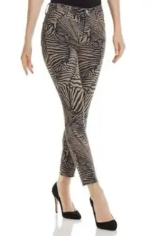 NWOT J BRAND Alana Zebra Van Pattern High Rise Crop Raw Hem Skinny Jeans Size 25