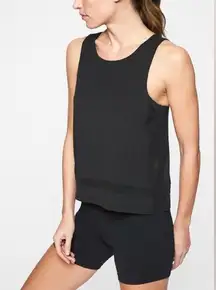 Athleta Essence Mesh Trim Tank Top Active Athletic Gym Workout Small Back Sheer