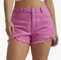 NWT Wrangler Women's High-Rise Vintage Cutoff Jean Shorts Pink