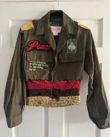 Fresh Karma Vintage Sequin Airborne Jacket Size Large