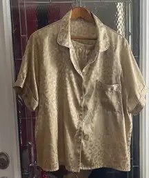 Jenni Intimates Women’s Sexy Shirt/Shorts Tan Leopard Size 4XL