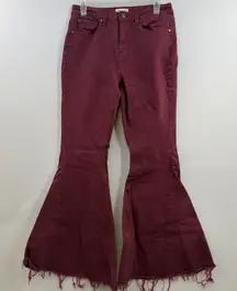 Shyanne High Rise Flare Jeans Bell Bottom in Wine women's 30 Western Rodeo boho