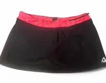 black and pink mini swim skirt 