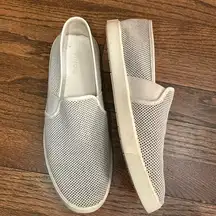 Vince Blair Woven Slip-on Sneakers White And Gray Size 9