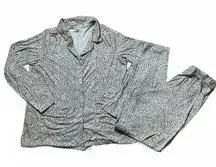 Nine West Sleepwear Women's Pajama Set Animal Print Long Sleeve Top Pants Size M