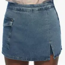 Women's Denim Wrap mini Skort Cargo Shorts Sz L Kidcore classic