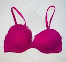 Victoria's Secret VS Magenta Pink Dream Angels Underwire Push-up Bra size 34C
