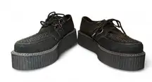 T.U.K. Black Suede Platform Creeper Shoes M7 W9 Goth Punk