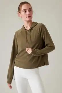 Athleta Seasoft Hoodie in Olive Green Size XS
