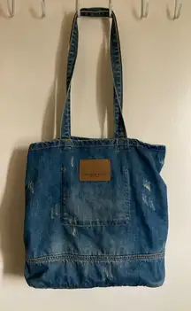 American Eagle Light Wash Distressed/Ripped Denim Shoulder Bag