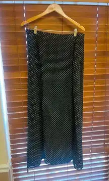 Jones Wear Long Classics Skirt Black W/Dots Pattern Women’s Sz 14 MSRP$49.00 NEW