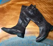 Ecco Hobart tall leather brown buckle boots size 38