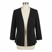 Alex Evenings 1X Black Silver Glitter Open Front Cardigan Gala Cocktail Party