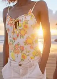 AERIE Floral Printed Cheeky One Piece COTTAGECORE FEMININE Swimsuit Medium M