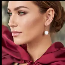 Beautiful Gold Filled 24k Electroplated Button Pearl Handmade Dangle Earrings