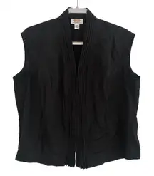 Talbots Woman Petites Black Pleated 18W Top Capsule Wardrobe Silk Blend Whimsy