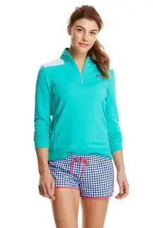 Vineyard Vines Womens Shirt Sz S Oxford Shoulder Shep Teal Light Blue