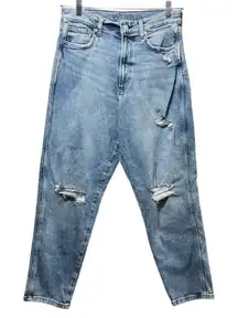 Arizona‎ Mom Jeans Highest Rise Curvy Distressed Denim Light Wash Size 15