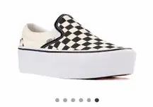 Checkered Platform Vans Slip-On