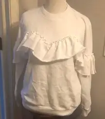 Forever 21 white ruffle sweatshirt
