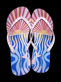 Vera Bradley Flip Flops Aloha Blooms womens Large 9 /10 sandals