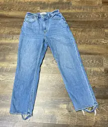 Abercrombie & Fitch Ultra High Rise Ankle Straight Distressed Curve Love 26/2s