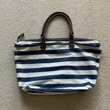 Target Extra Large Striped Canvas Tote Bag Beach Handbag Carryall Like New