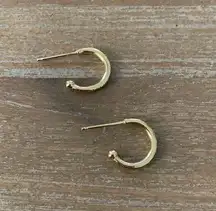 Gold pave mini hoop earrings