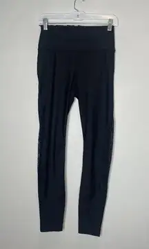 Carbon38 Black Mesh Side Drawstring Leggings Size Medium