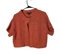 August Silk Knit 1 Button Short Sleeve Cardigan Size XL