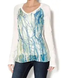 Miracle Body Leaf Print Tunic Top Sz.M