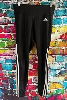 Adidas Leggings Women Size Medium Black Prime Green Aeroready Activewear