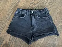 Abercrombie & Fitch  black Curve Love High Rise waisted Mom Shorts