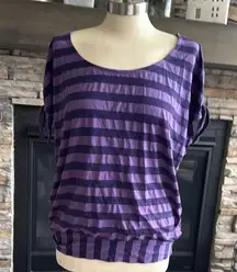 Ella Moss Purple Relaxed Short Sleeve Tee