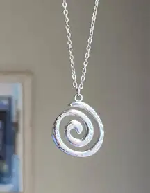 Handmade fully stainless steel spiral swirl uzumaki funky boho grunge style necklace🌀
