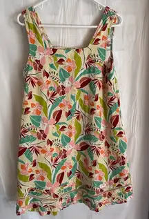 C‎ & C California Womens Medium Linen Floral Dress Sleeveless Resort Vacation