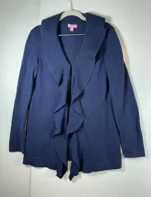 Lilly Pulitzer Deep Blue Ruffle Cardigan
