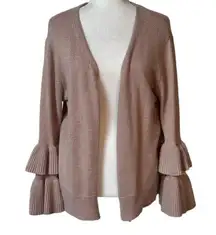 POL brand from boutique Ruffled Sleeve Blush Pink Open Cardigan - small