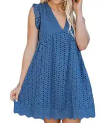 California Romper Dress w Shorts & Pockets V-Neck Short Lace Dress Romper XXL