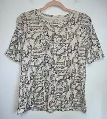 Women’s Tory Burch Graphic Tee Size Medium Stained
