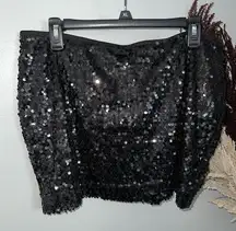 EXPRESS  Black Sequin Mini Skirt Women’s Sz Large Holiday Concert Festival