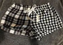 Victoria secret black plaid sleep shorts