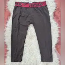 Gymshark Black Leggings capri with Pink Waistband Size Large