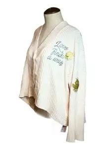 Disney  Women's Tiana Cardigan Sweater White Oversized Chunky Knit L